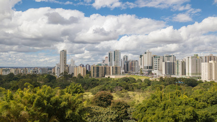 Aerial view of Clean Water city (Águas Claras) in Brasilia, Brazil.