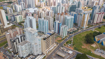 Fototapeta premium Aerial view of Clean Water city (Águas Claras) in Brasilia, Brazil.