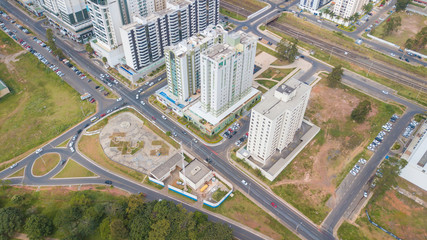 Aerial view of Clean Water city (Águas Claras) in Brasilia, Brazil.