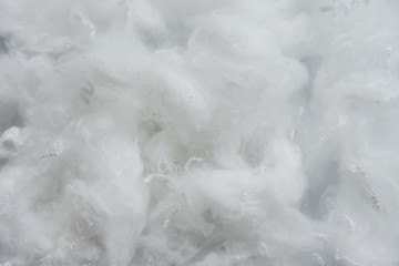 Fototapeta na wymiar White Polyester stable fiber fabric