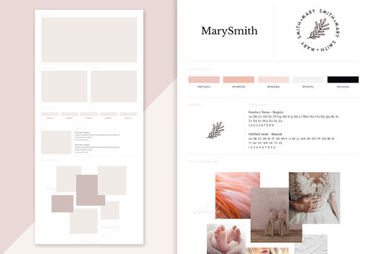 Brand Board Layout with Photo Placeholders