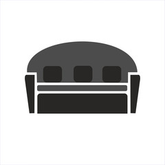 Sofa vector illustration isolated on white background. Soft sofa icon. Old style sofa icon.