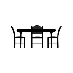Table and chairs icon. Vector illustration