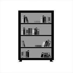 Shelves with books icon. Vector illustration