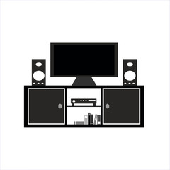 Home theater system icon. Vector illustration