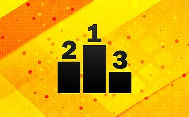 Podium icon abstract digital banner yellow background