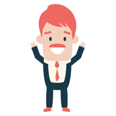smiling businessman character on white background