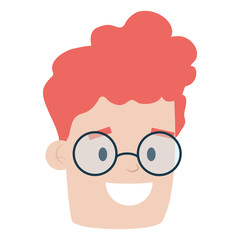 face man character on white background