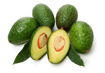 Avocado on a white background