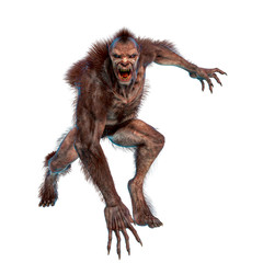 lycan monster is attacking in a white background