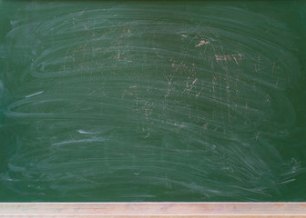 Divorced from the chalk green school blackboard with scratches and scuffs