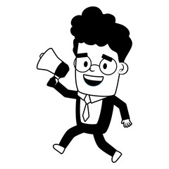 businessman holding megaphone marketing