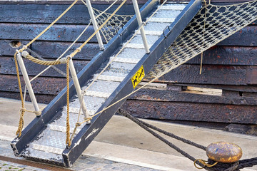 Old gangway on the boat.