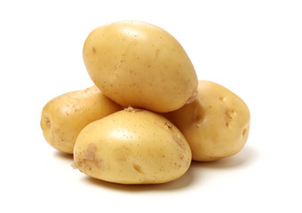 potato on white background