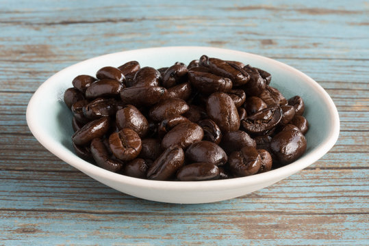 Whole Coffee Beans in a Bowl