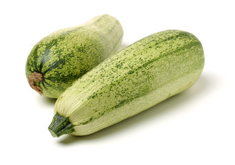 zucchini courgette isolated on white background 