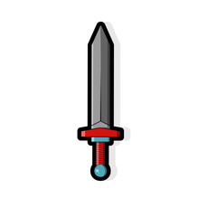 Sword Vector Design, red and blue sword