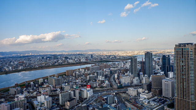Overview of Osaka from Umeda sky building