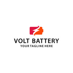 volt charge battery logo illustration vector icon download