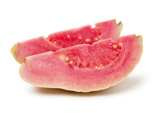 Pink guava isolated on white background