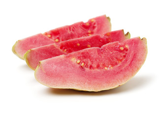 Pink guava isolated on white background