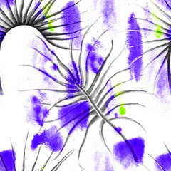 Fototapeta na wymiar Tropical Purple Seamless Pattern. Summer Jungle
