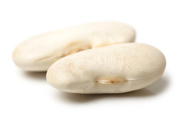 White kidney beans on white background 