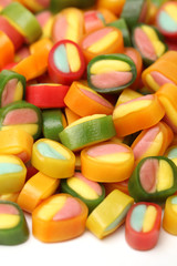 colorful candy on white background 