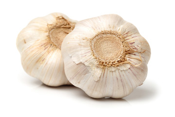 fresh garlic isolated on white background 
