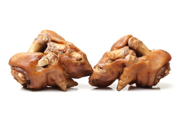 Sauce trotters on white background 