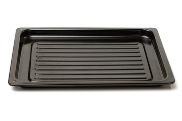 Metal cake mold over on white background 