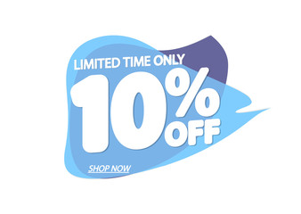 Sale 10% off, bubble banner design template, discount tag, great offer, vector illustration 