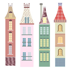 Building pattern flat illustration on white