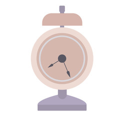 Alarm clock flat illustration on white