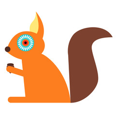 Squirrel flat illustration on white
