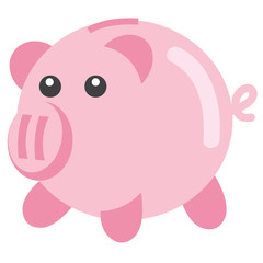Money pig saver flat illustration design