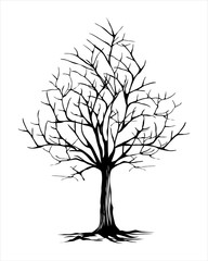 Obraz premium dry tree on artline vecor for background illustration 