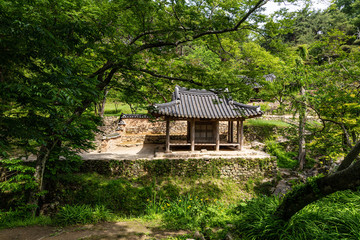 Fototapeta na wymiar A landscape view of a shelter in the garden of the Joseon Dynasty, Damyang south korea.