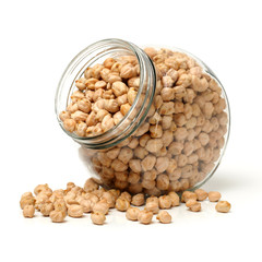 chickpeas on a white background 