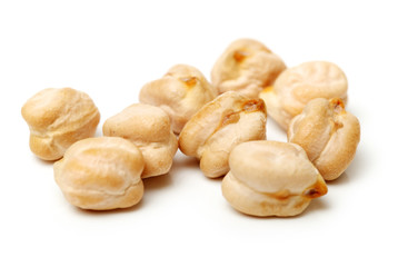chickpeas on a white background 