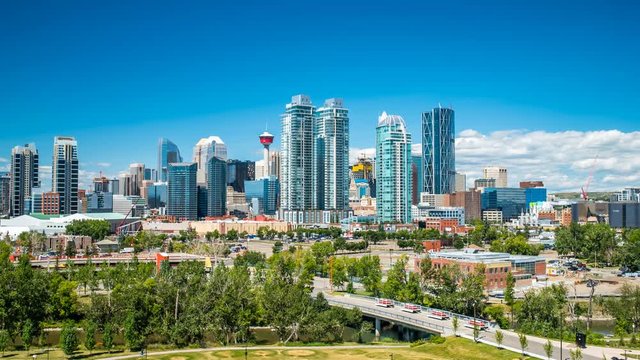Calgary Time Lapse Skyline 4K Daytime Canada timelapse