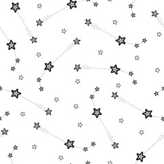 Zodiac Star Vector Illustration Hand Drawn Pattern Background Texture Cartoon Art 