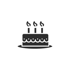 Birthday icon cakes on with background sign concept vector illustration