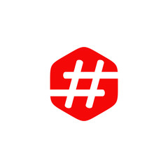 Hash tag logo icon inspiration vector template