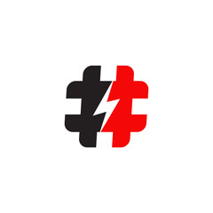 Obraz premium Hash tag logo icon inspiration vector template