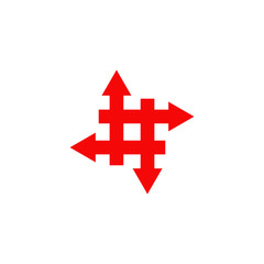 Hash tag logo icon inspiration vector template
