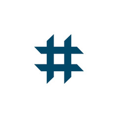 Hash tag logo icon inspiration vector template
