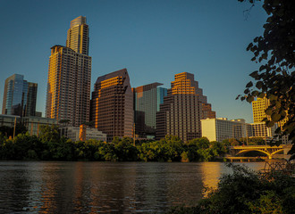 Fototapeta na wymiar Austin Texas downtown sunset