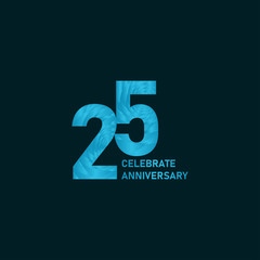 25 Year Anniversary Aqua Color Vector Template Design Illustration