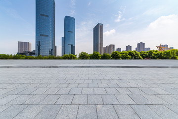 Panoramic skyline  with empty road